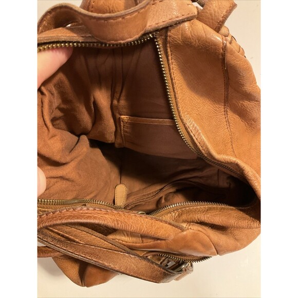 India Camel Color Woven Leather Backpack Bag Fashion Rugged Handmade Rustic main image 4